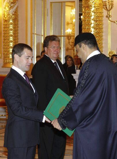 Dmitry Medvedev receives credentials from ten ambassadors