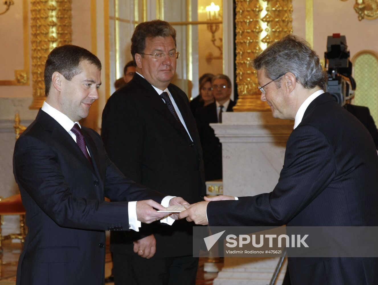 Dmitry Medvedev receives credentials from ten ambassadors