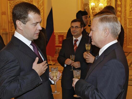 Dmitry Medvedev receives credentials from ten ambassadors