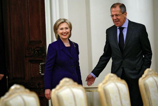US Secretary of State Hillary Clinton visiting Moscow