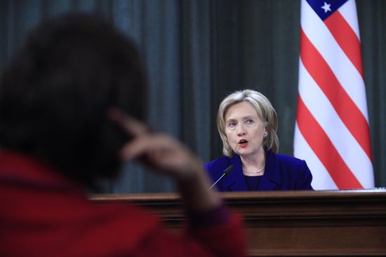 U.S. Secretary of State Hillary Clinton visits Moscow