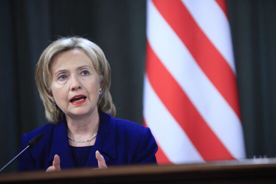 U.S. Secretary of State Hillary Clinton visits Moscow