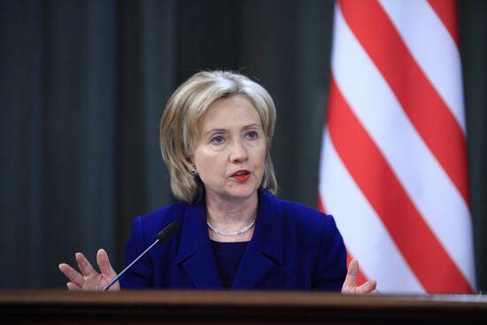 U.S. Secretary of State Hillary Clinton visits Moscow