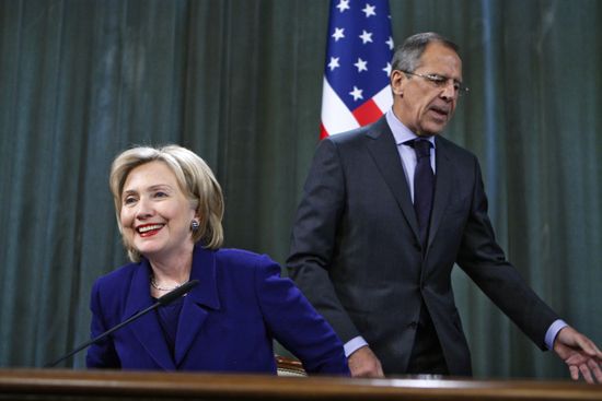U.S. Secretary of State Hillary Clinton visits Moscow