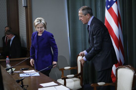 U.S. Secretary of State Hillary Clinton visits Moscow