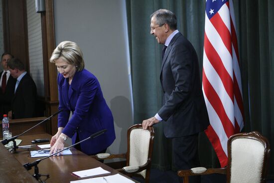 U.S. Secretary of State Hillary Clinton visits Moscow