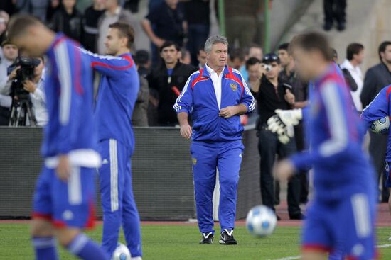 Russian Football Team holds open training session