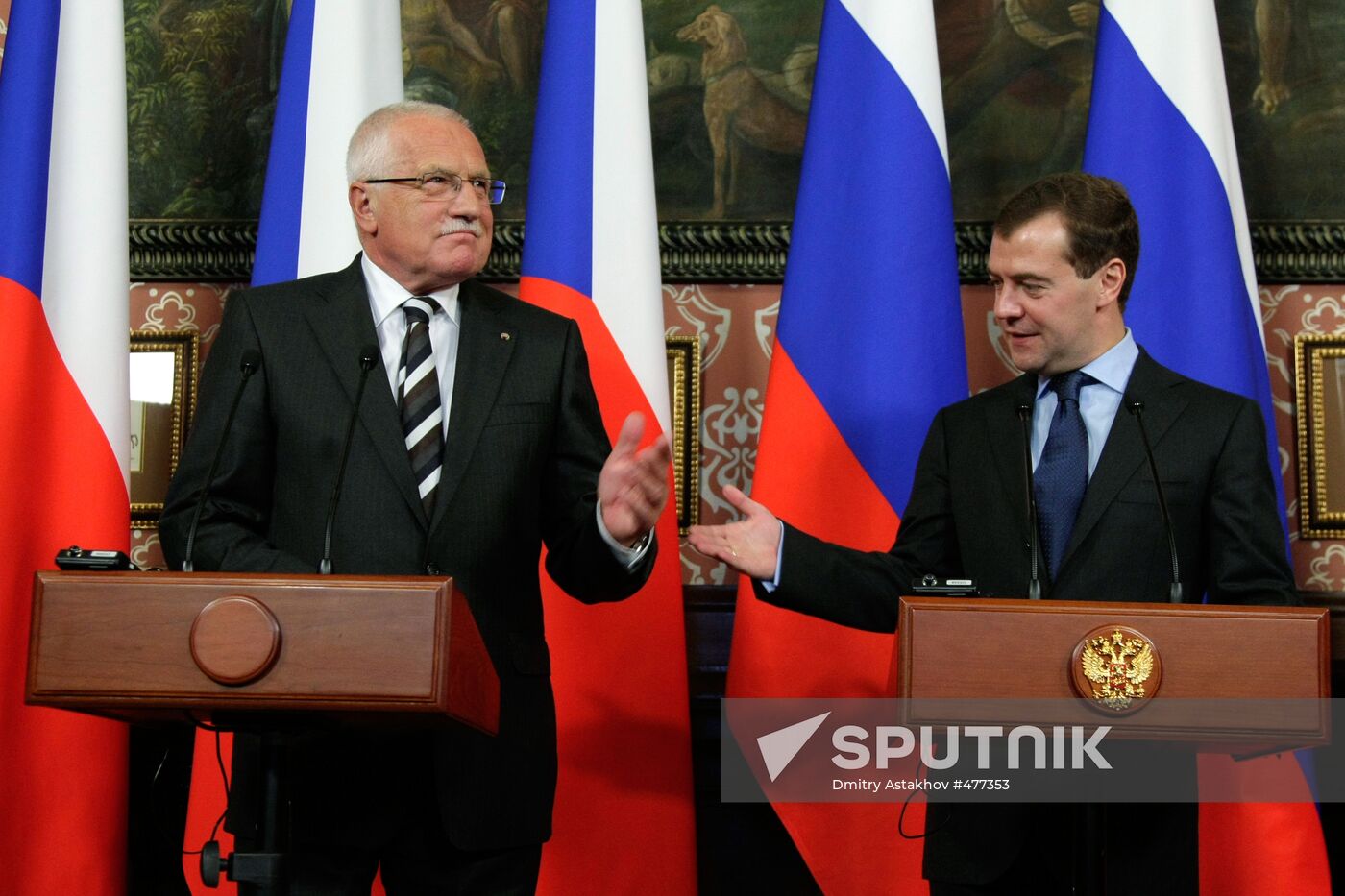 Czech President Vaclav Klaus visits Russia