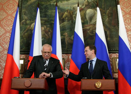 Czech President Vaclav Klaus visits Russia
