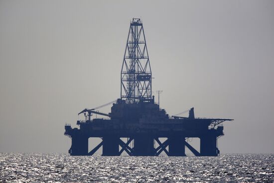 Oil rig in the Caspian Sea