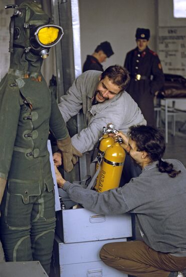 Trade exhibition of Soviet military equipment and gear