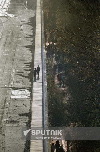 Two sides of Berlin Wall