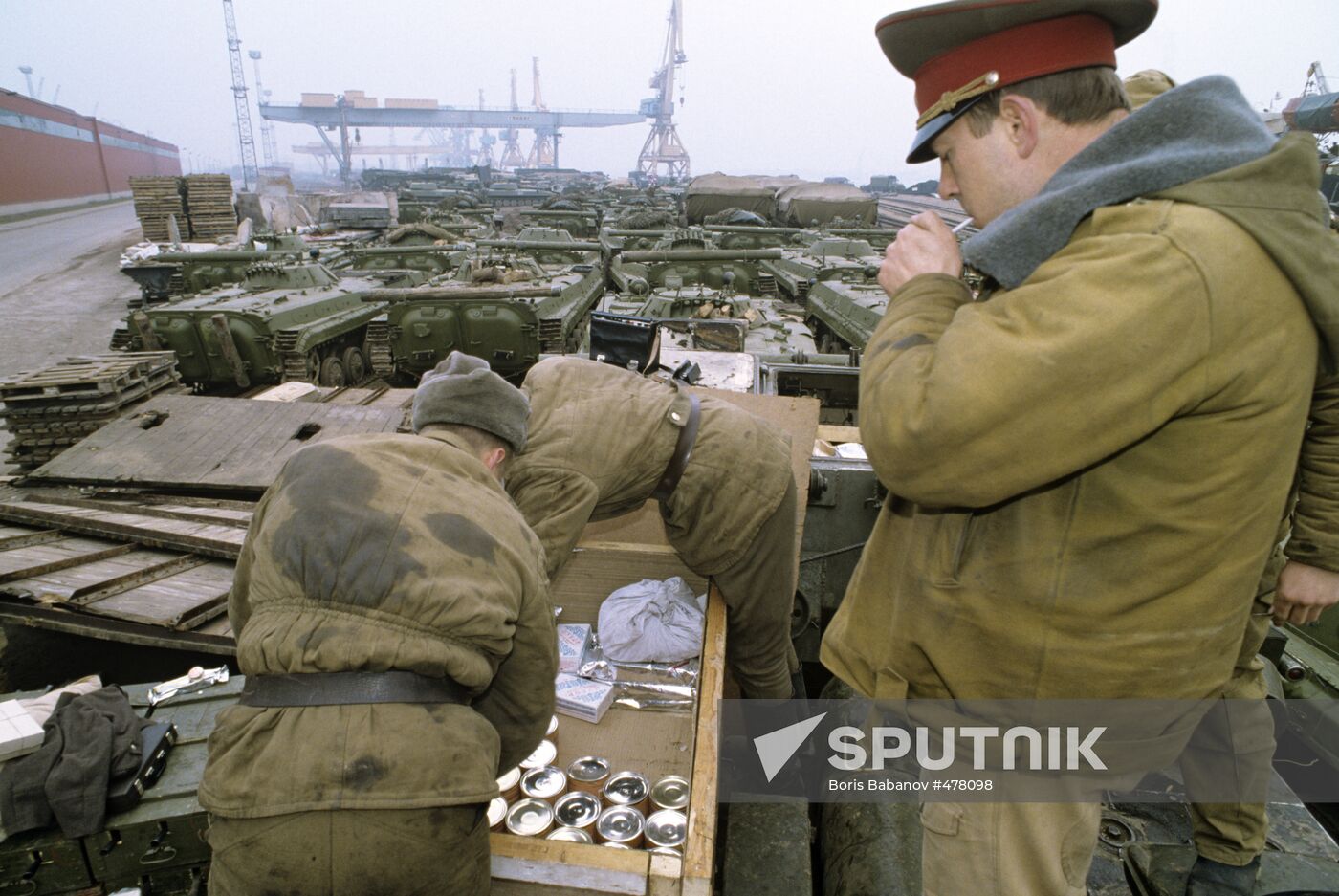 Before military equipment departure