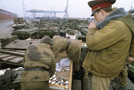 Before military equipment departure