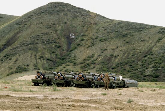 Bunch of four missiles prepared for destruction