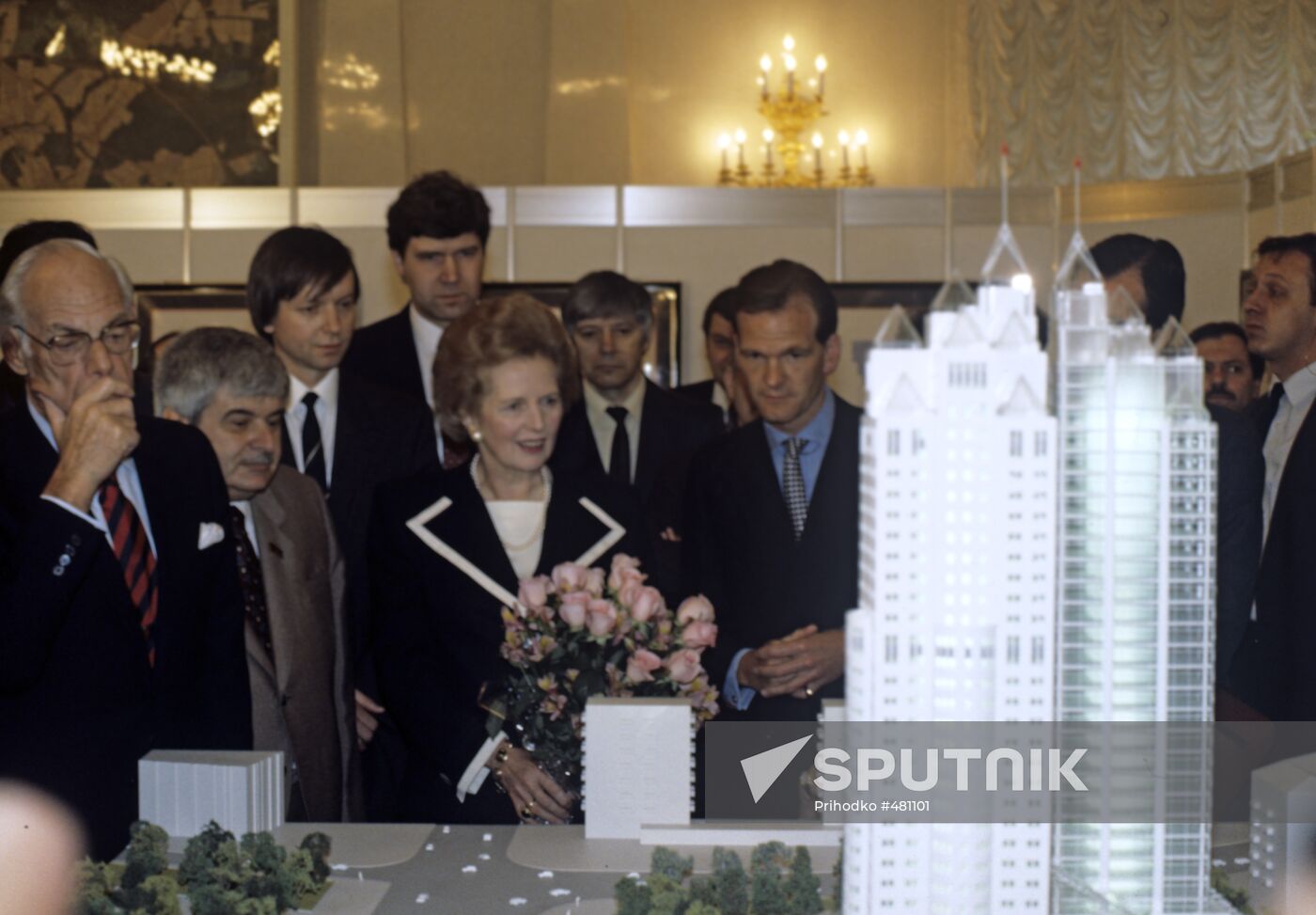 Margaret Thatcher is seeing model of trade centre