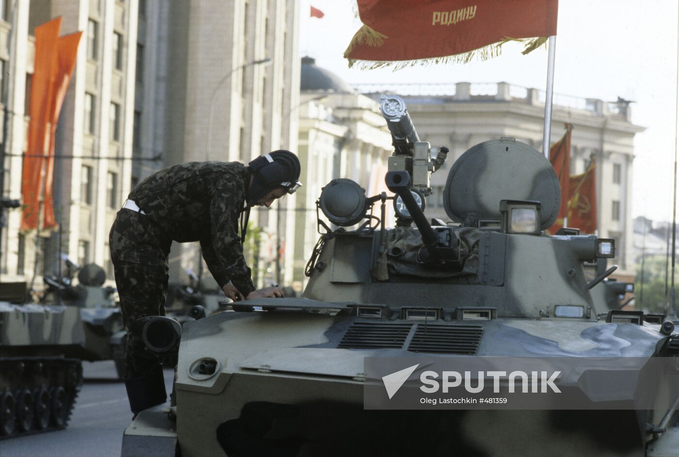 Tankmen ready for military parade