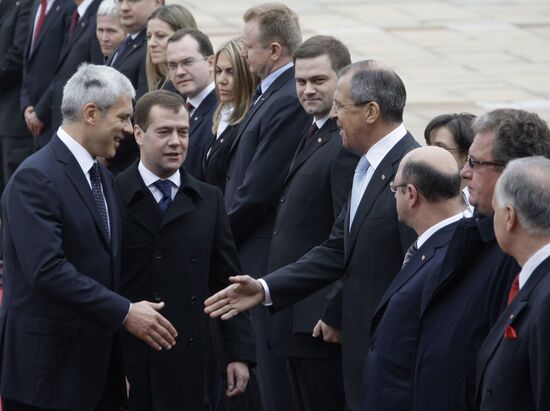 President Dmitry Medvedev arrives in Belgrade