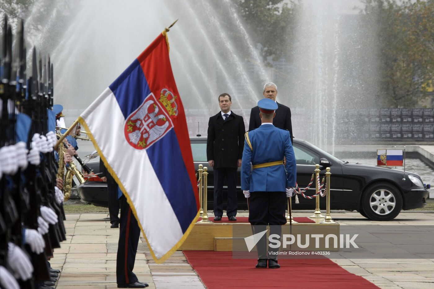 President Dmitry Medvedev arrives in Belgrade