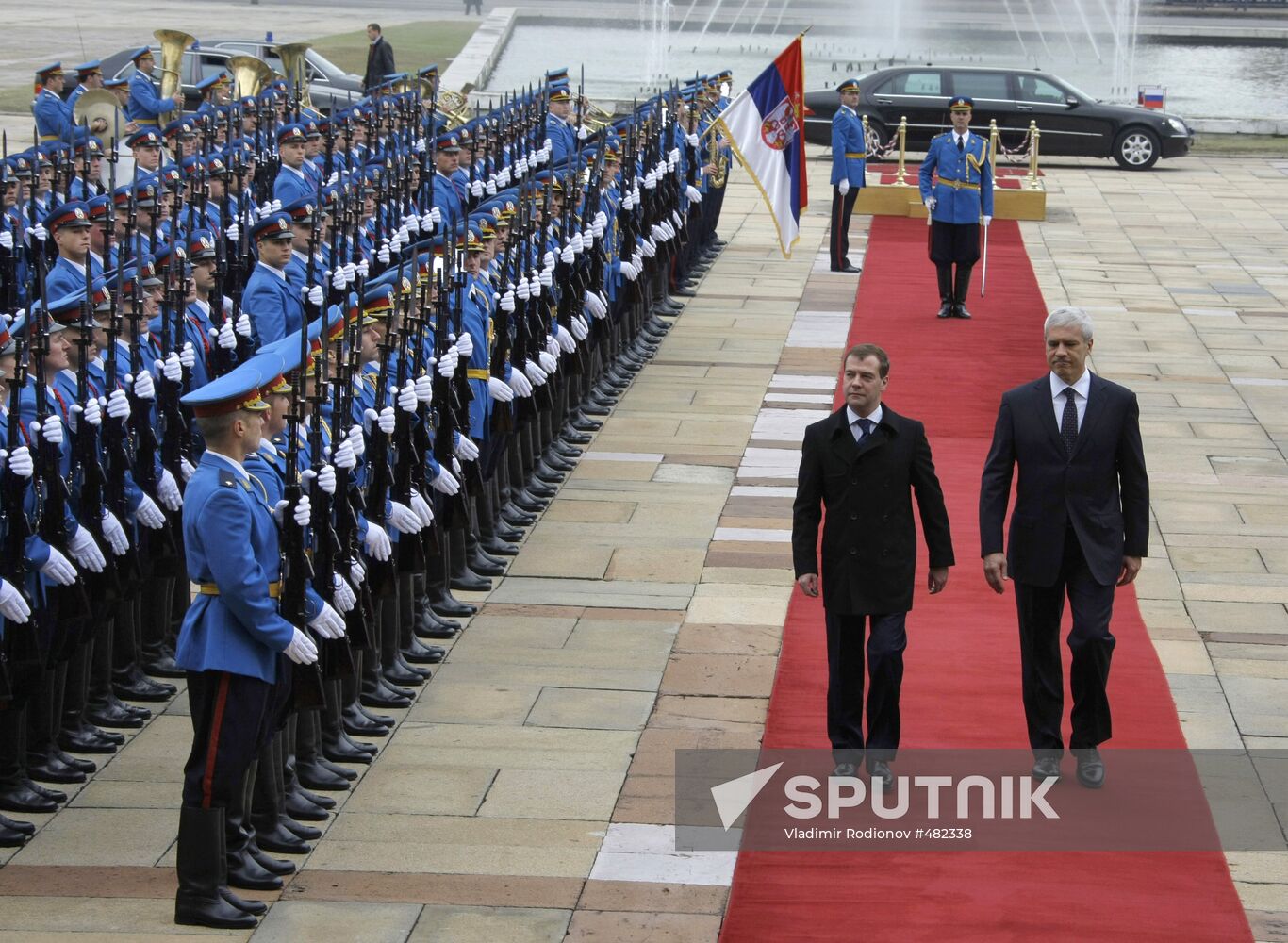 President Dmitry Medvedev arrives in Belgrade