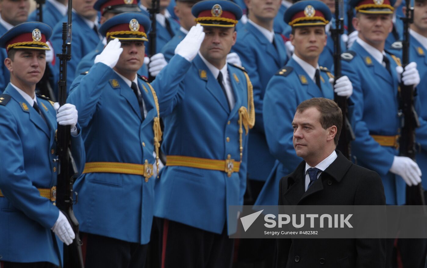 Russian President arrives in Belgrade