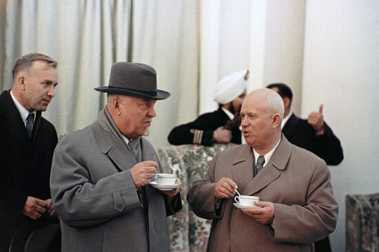 Nikita Khrushchev and Nikolai Bulganin