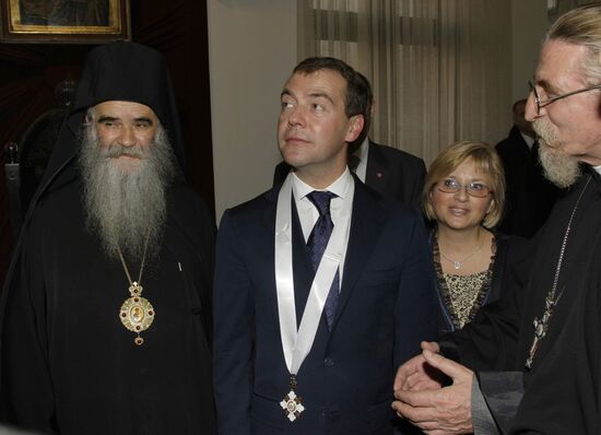 Dmitry Medvedev awarded St. Sava Order