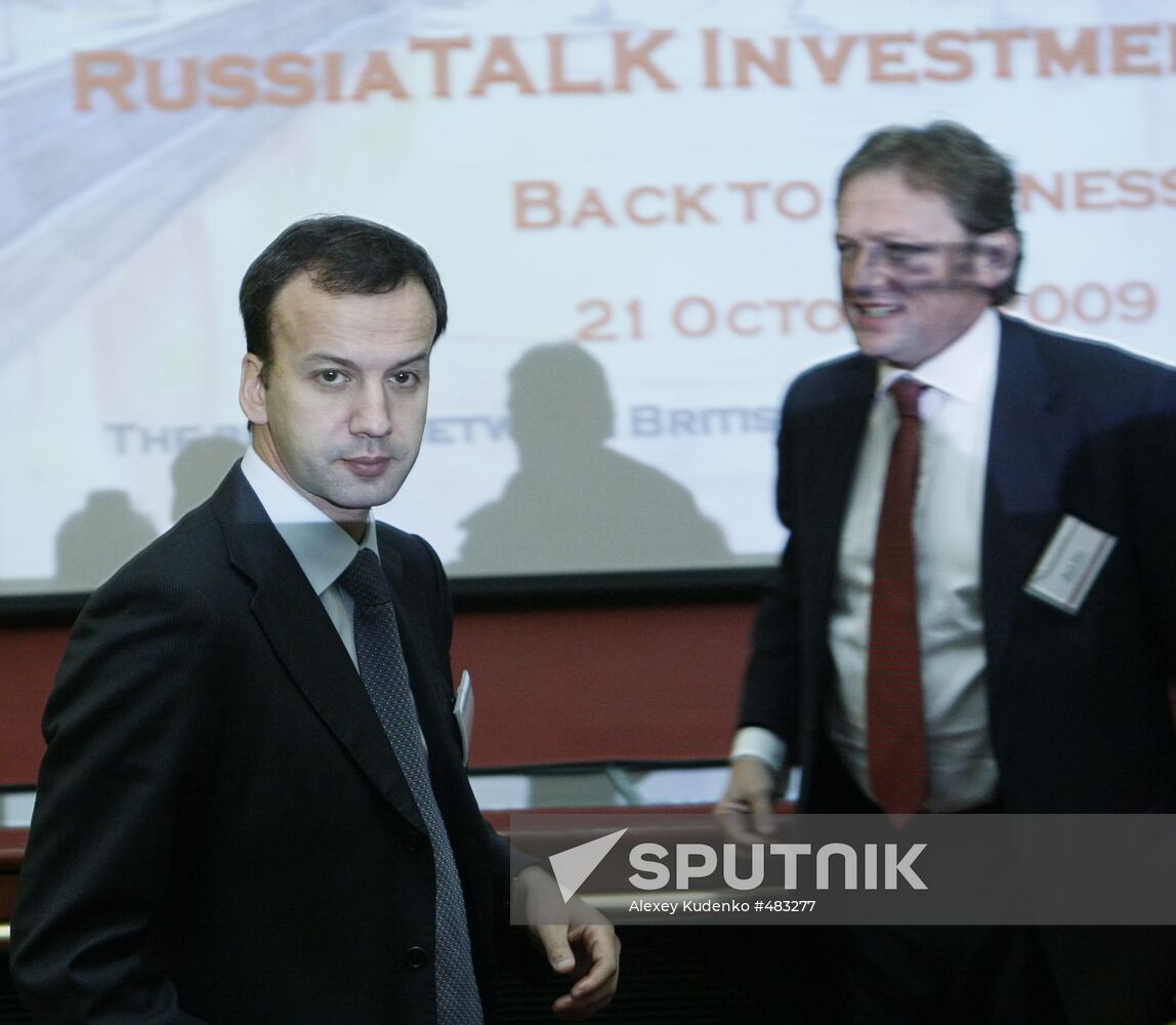 Arkady Dvorkovich and Boris Titov attend RussiaTALK forum