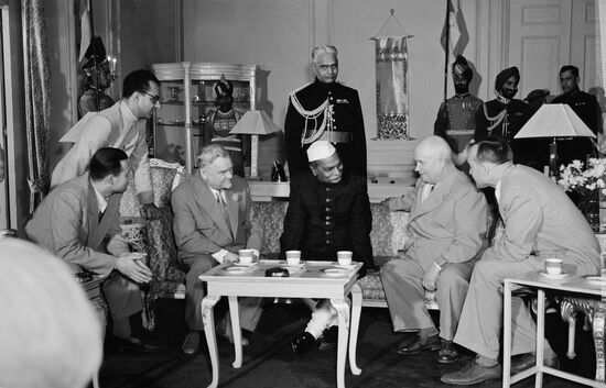 Nikita Khrushchev and Nikolai Bulganin