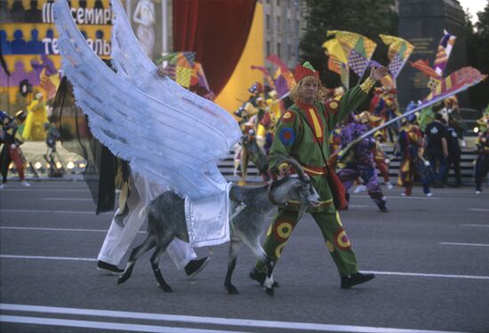 Symbol of the carnival - a winged goat.