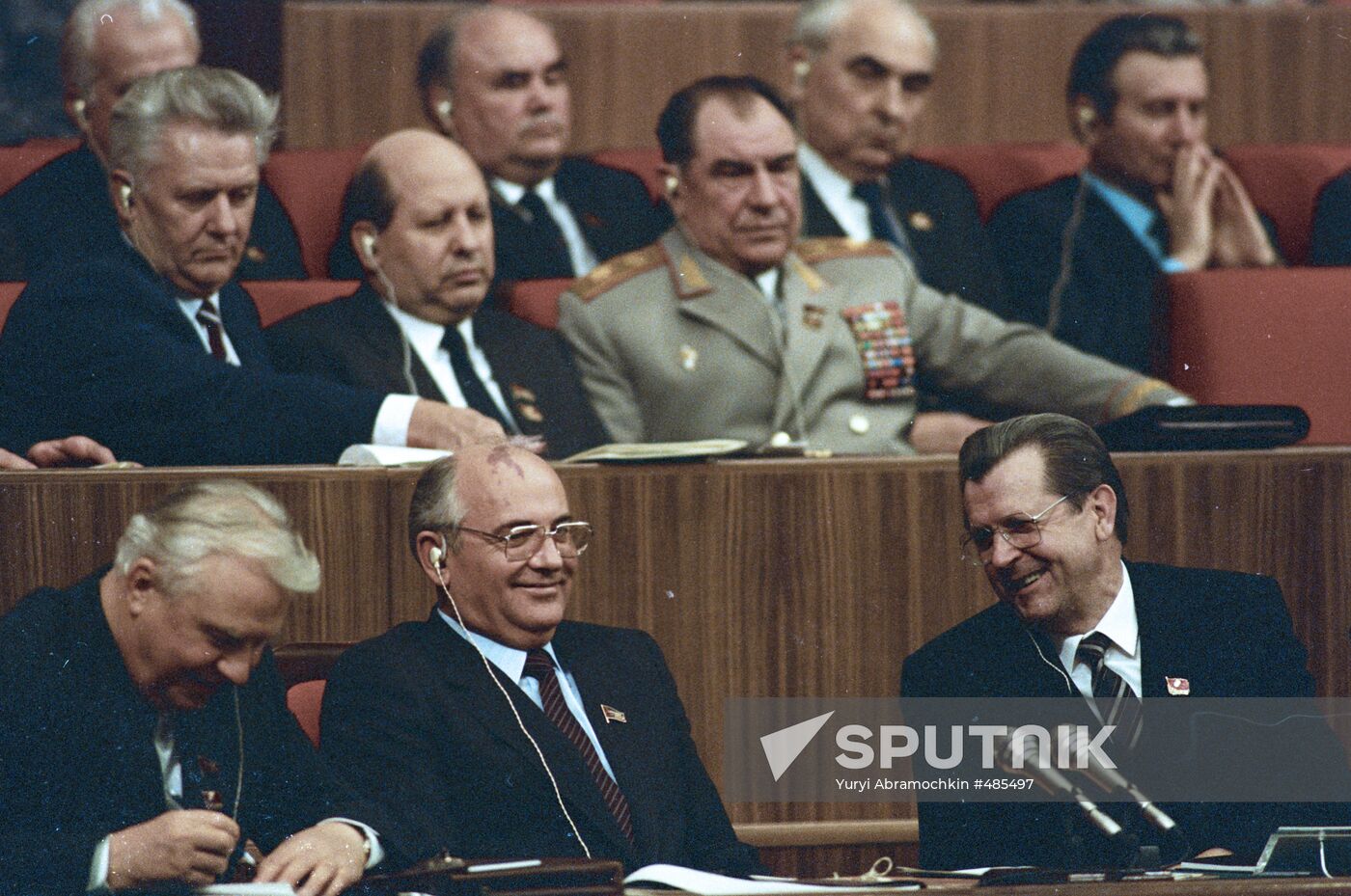 Yegor Ligachev, Mikhaill Gorbachev, and Vitaly Vorotnikov