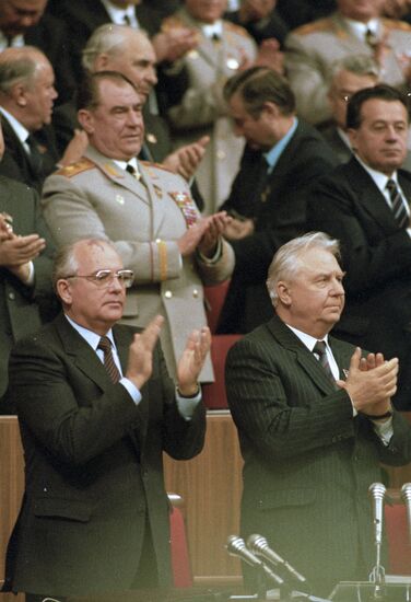 Yegor Ligachev and Mikhail Gorbachev