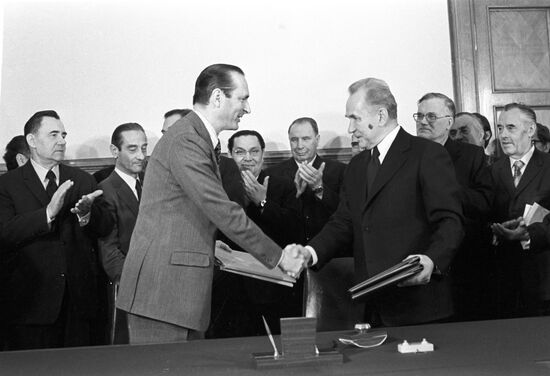 Alexei Kosygin and Jacques Chirac