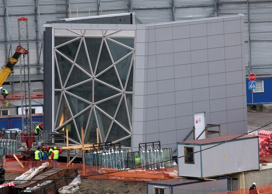 Okhta Center under construction in St. Petersburg