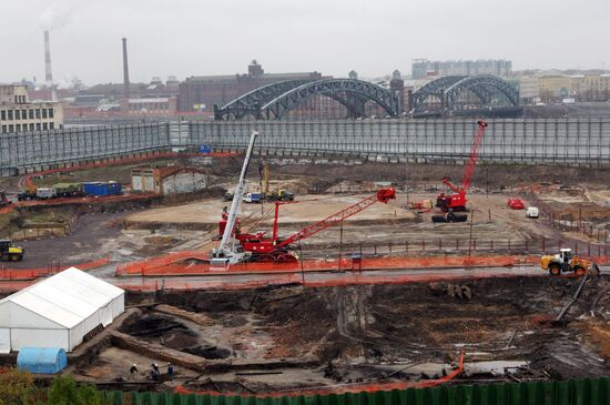 Okhta Center under construction in St. Petersburg
