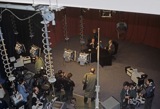Gennady Zyuganov in TV studio