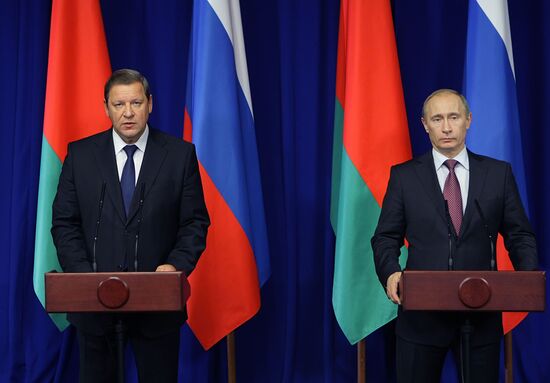 Russian, Belarusian PMs hold joint press conference