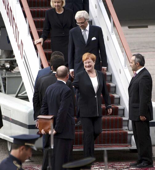 Finland's President Tarja Halonen visits Georgia