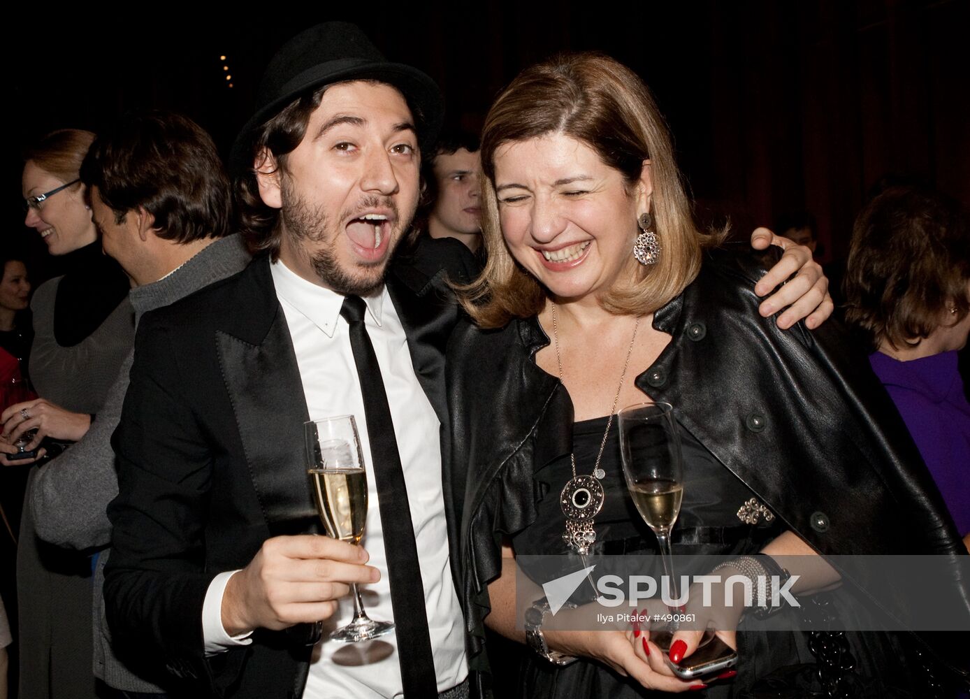 Producer Mikhail Druyan with friend