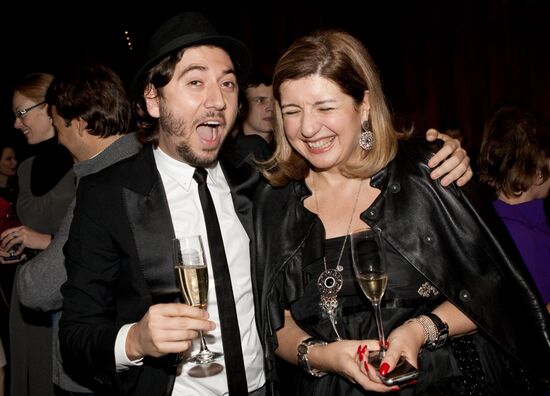 Producer Mikhail Druyan with friend