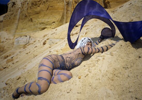 Swimming suit, by fashion desugner Yelena Basova