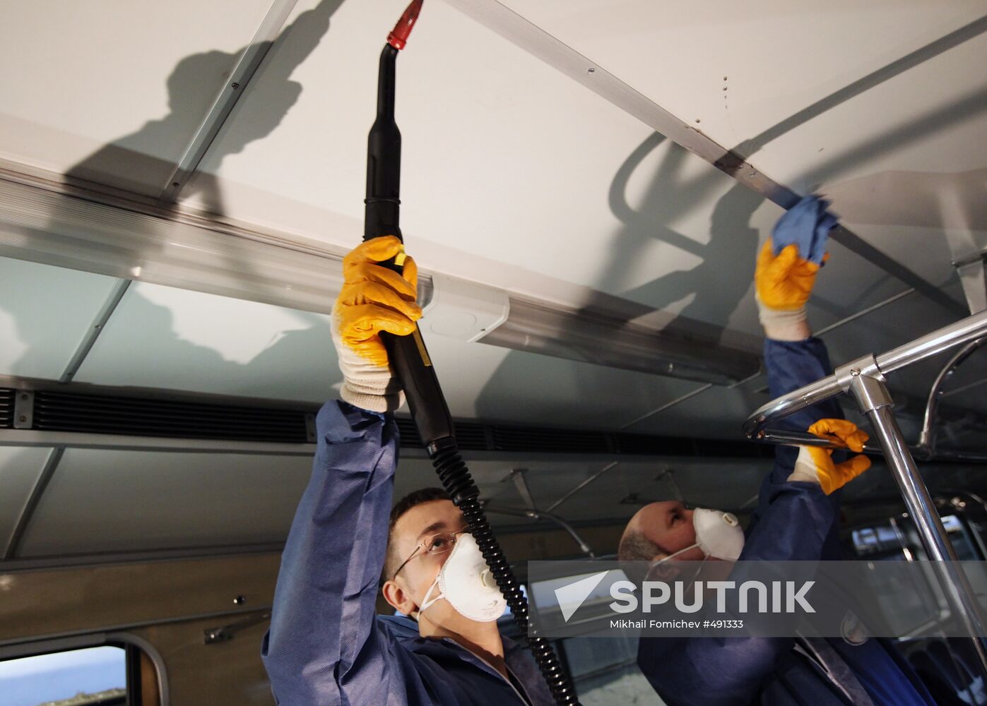 Subway cars disinfected in Kaluzhskoye depot