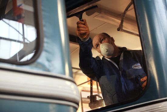 Subway cars disinfected in Kaluzhskoye depot