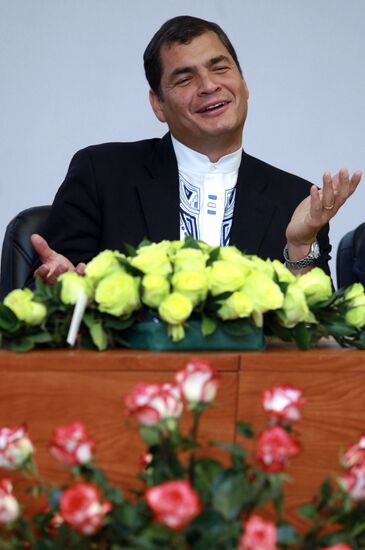 President Rafael Correa at Peoples Friendship University