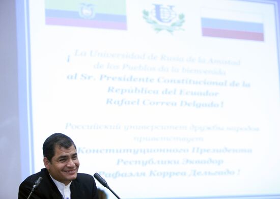 President Rafael Correa at Peoples Friendship University