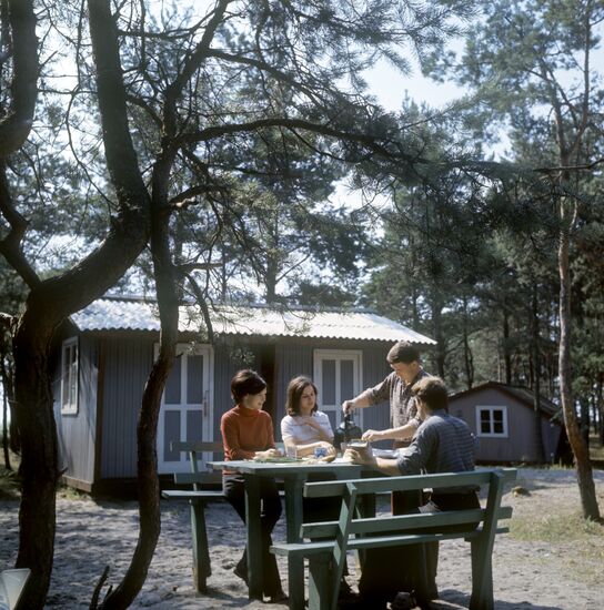 Guests of tourist lodge