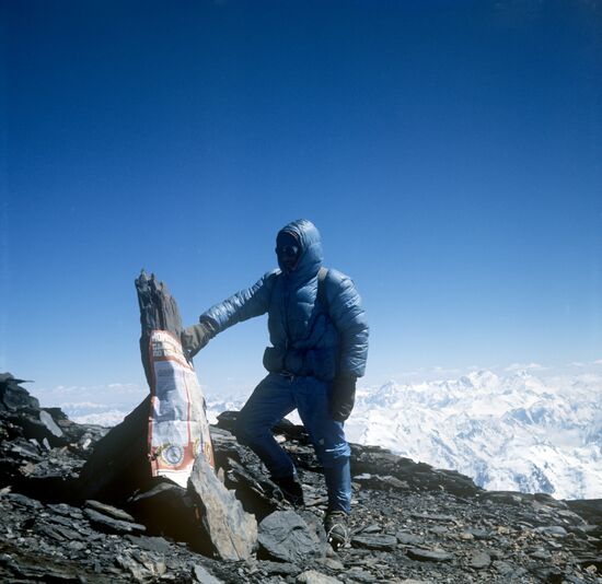 Mountaineer on Communism Peak