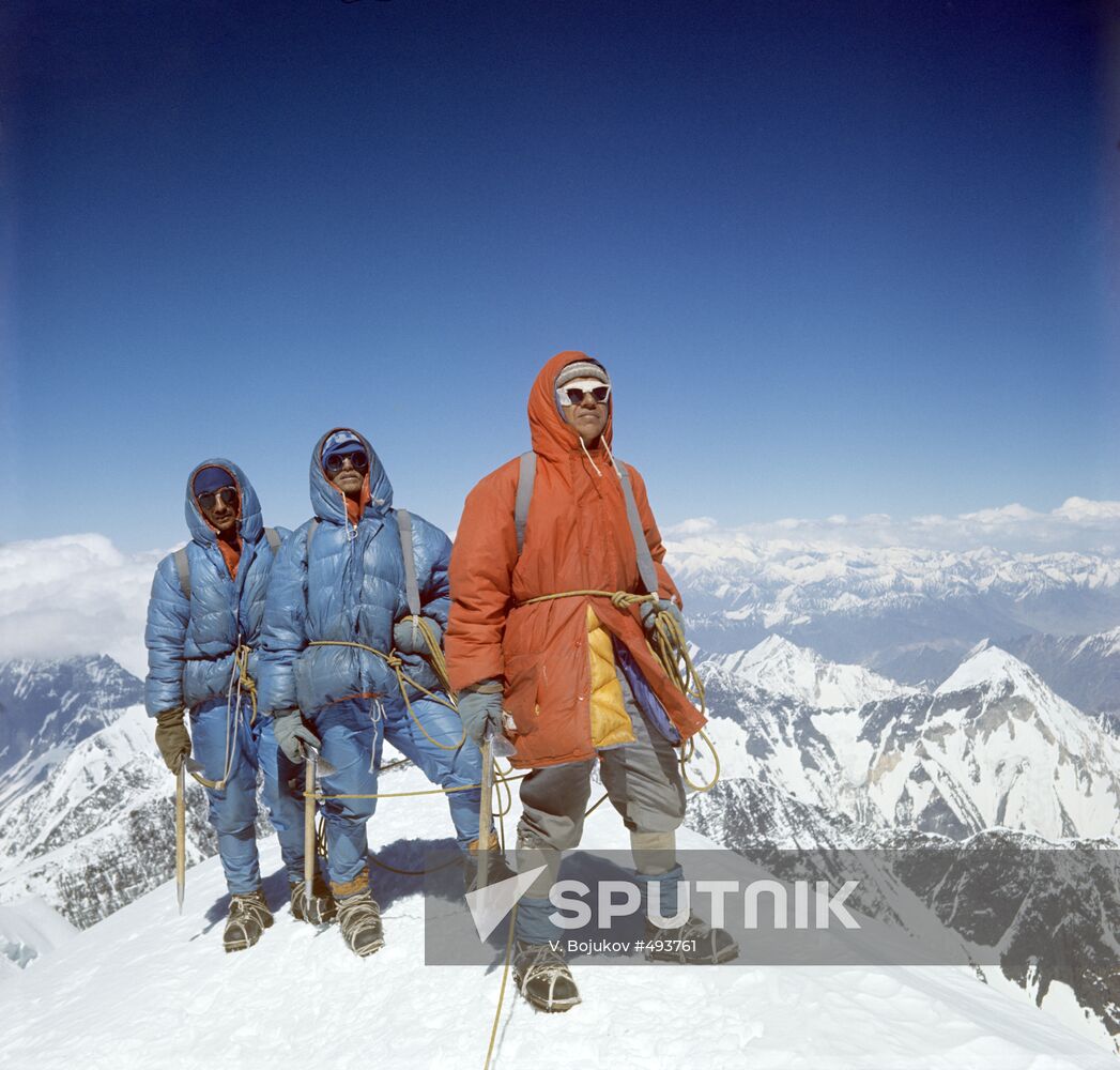 Mountain climbers on Communism Peak