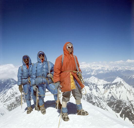 Mountain climbers on Communism Peak