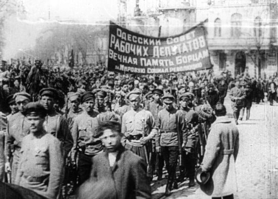 Demonstration to mark the liberation of Odessa by the Red Army
